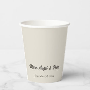 Double-Sided Minimalist Warm Neutral Wedding Paper Cups