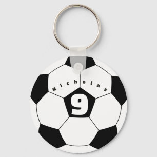 Double Sided Personalize Soccer Player's Name Keychain