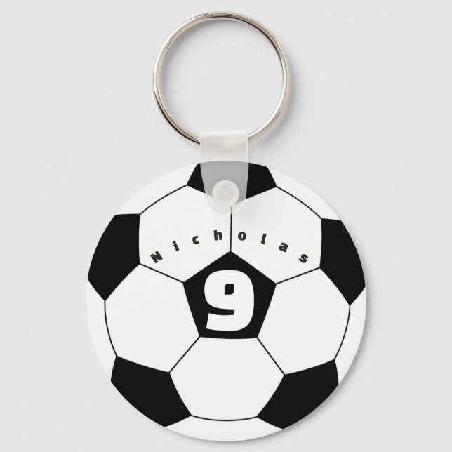 Double Sided Personalize Soccer Player's Name Keychain (Back)