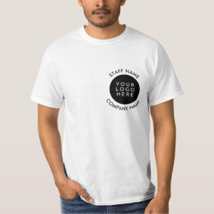 Double- Sided Personalized Company Logo Staff Name T-Shirt