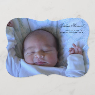 Double Sided Photo Birth Announcement for Boy