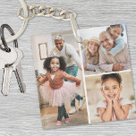 Double Sided Photo Collage Picture Keychain<br><div class="desc">Personalized 3-Photo Collage Square Keychain. This sweet and simple square keychain features the same 3-photo collage printed on both sides, so your favourite memories are always visible no matter which way it's facing. Perfect for showcasing special family moments, pet photos, or everyday snapshots. Fully customizable, you can change the photos,...</div>