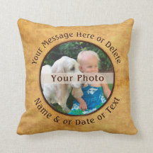 Double Sided PHOTO Cushion, 4 Text Boxes or Delete