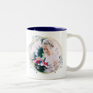 Double Sided Photo Floral Frame Coffee Mug