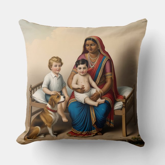 Double-Sided Pillow: Cozy Moments on the Cot Throw Pillow (Front)