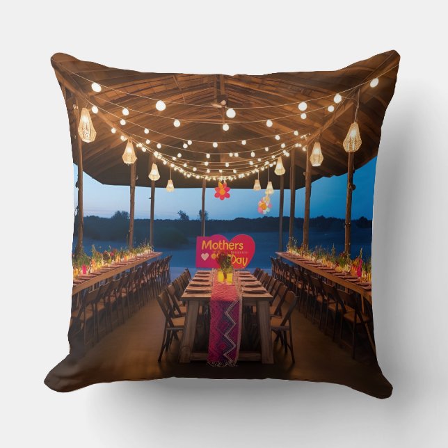 Double-Sided Pillow Design: Bohemian Mother's Day (Front)