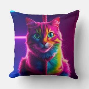 Double-Sided Pillow: Radiant Hanging Cat Throw Pillow