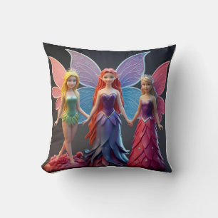 Double-Sided Pillow: Whimsical Fairy Queen Throw Pillow