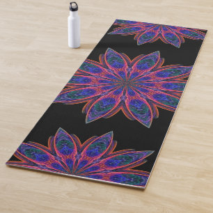 Double-Sided Pink & Teal Lotus Mandala Yoga Mat