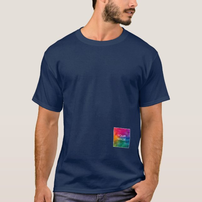 Double Sided Print Add Image Logo Mens Modern T-Shirt (Front)