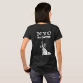 Double Sided Print Liberty Statue Manhattan T-Shirt (Back Full)