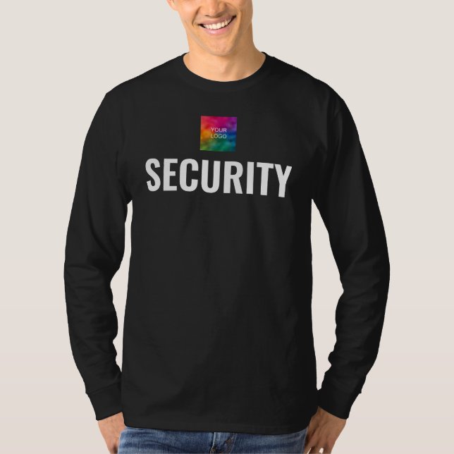 Double Sided Print Mens Long Sleeve Security T-Shirt (Front)