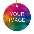 Double Sided Print Upload Own Photo Logo to Circle