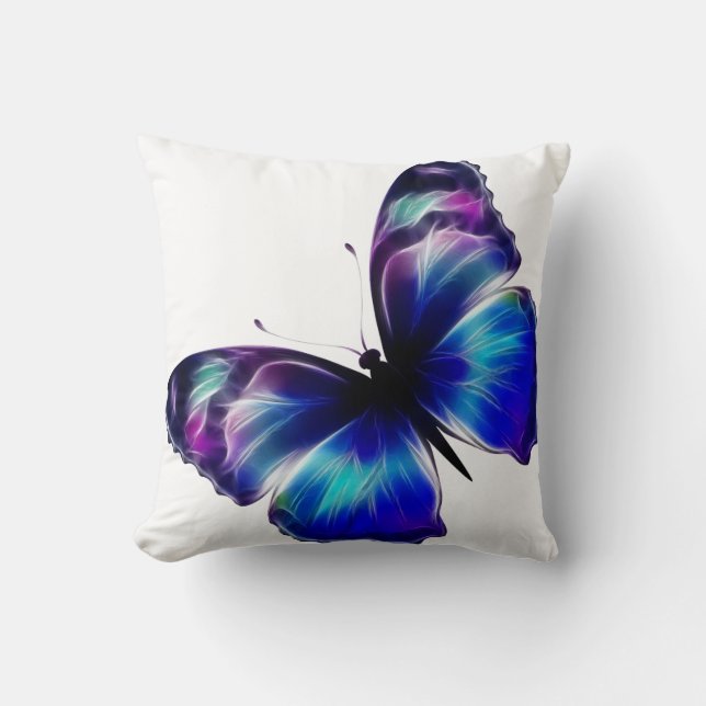 Double Sided Purple Butterfly American MoJo Pillow (Front)