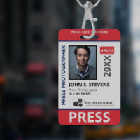 Double Sided Red Blue Photo & Logo Press ID