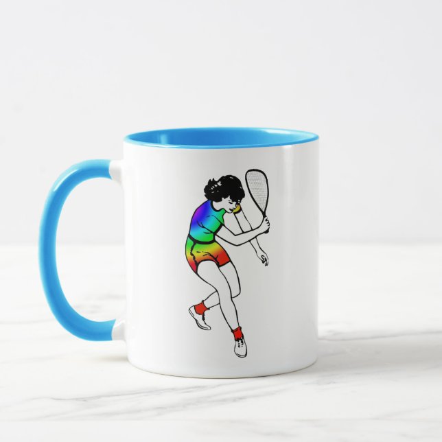 Double Sided Retro Women's Racquetball Player Mug (Left)