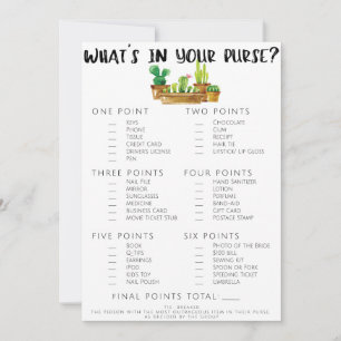 Double Sided Rustic Cactus Bridal Shower Game