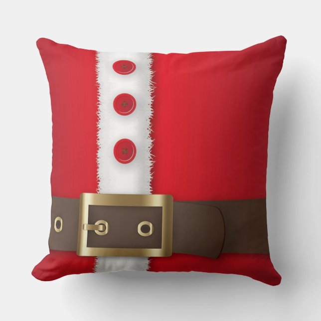 Double Sided Santa Outfit Christmas Plaid  Throw Pillow (Front)