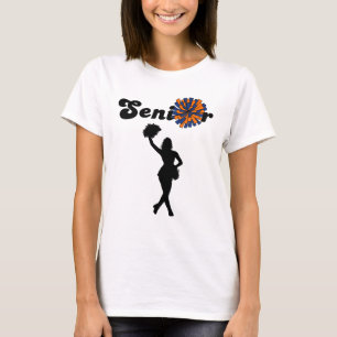 Double Sided Senior Cheerleader  Blue & Orange  T-Shirt