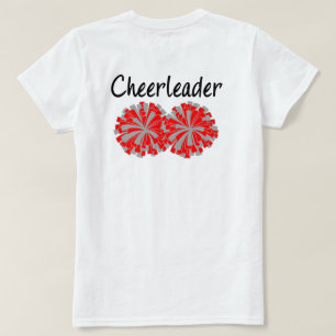 Double Sided Senior Cheerleader Red Grey T-shirt