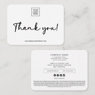 Double-Sided Small Business Packaging Insert  Card
