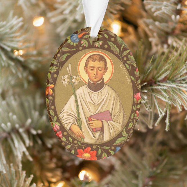 Double-sided St. Aloysius Gonzaga (PM 01) Acrylic Ornament (Tree)