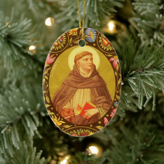 Double-Sided St. Dominic de Guzman (PM 02) Ceramic Ornament (Tree)