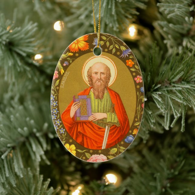 Double-Sided St. Paul the Apostle (PM 06) Ceramic Ornament (Tree)