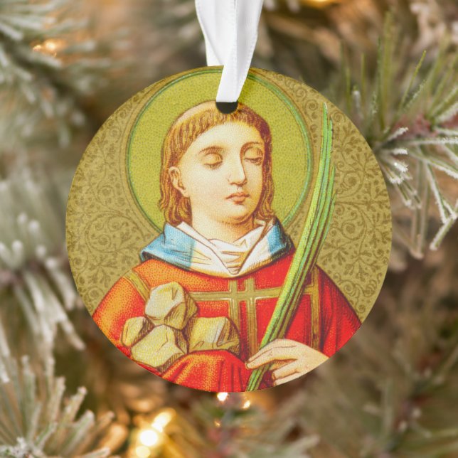 Double-Sided St. Stephen (PL 08a) Circle Acrylic Ornament (Tree)