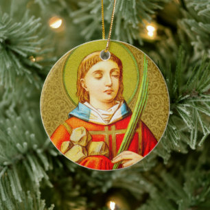Double-Sided St. Stephen (SNV 26) Circle Ceramic Ornament