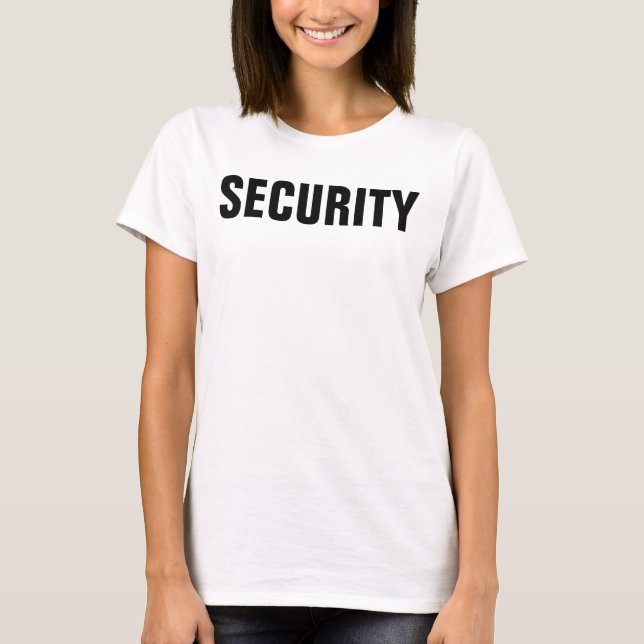 Double Sided Template Womens Black White Security T-Shirt (Front)