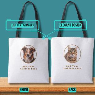 Double Sided Tote Bag with Pet Photo
