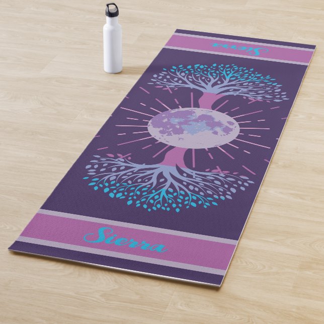 Double Sided Tree of Life Moon Yoga Mat (In Situ)