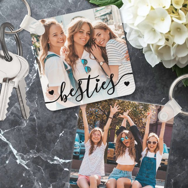 Double Sided Two Photo Best Friend Keychain (Double Sided Two Photo Best Friend Keychain)