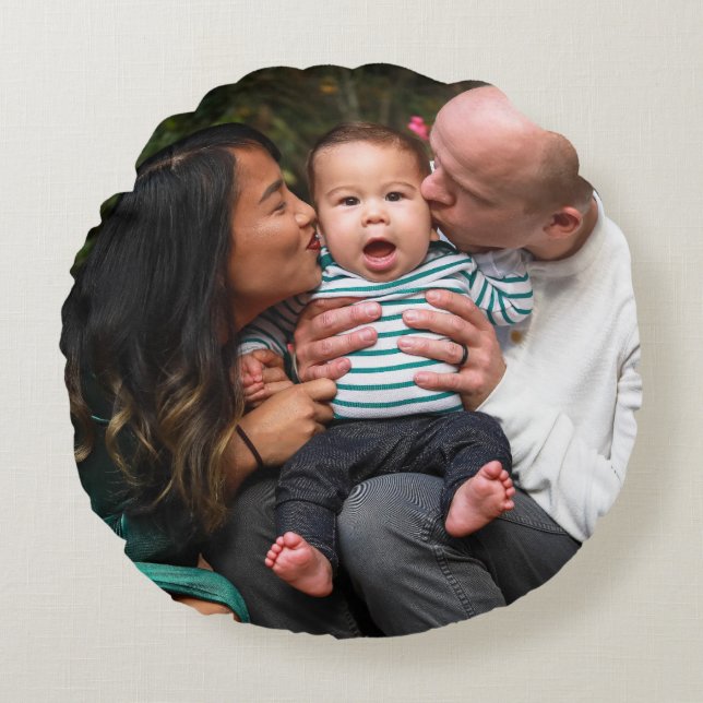 Double Sided Two Photo Round Pillow (Front)
