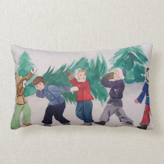 Double-Sided Vintage Christmas Art Pillow