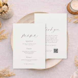 Double-Sided Wedding Menu & Thank You Card