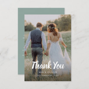 Double Sided Wedding Thank You Card with Photo