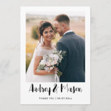Double Sided Wedding Thank You Card with Photo