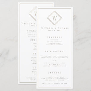 Double-Sided White/Beige Minimalist Wedding Menu