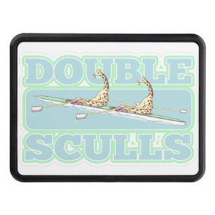 Double skulls rowing trailer hitch cover