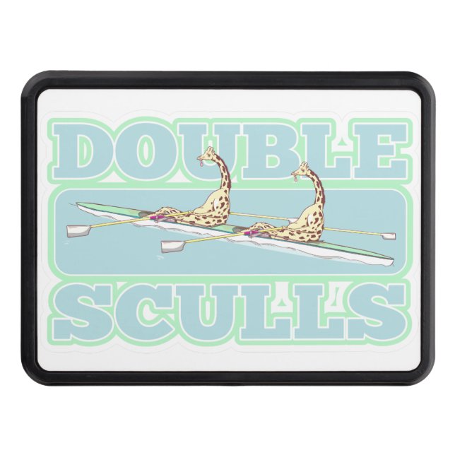 Double skulls rowing trailer hitch cover (Front)