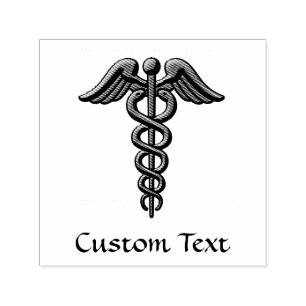 Double Snake Caduceus Self-inking Stamp