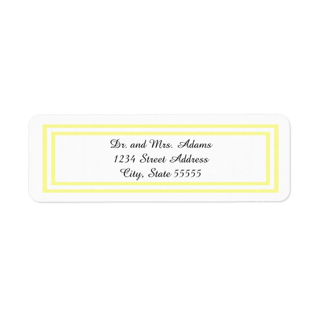 Double Soft Yellow Trim - Return Address Label (Front)