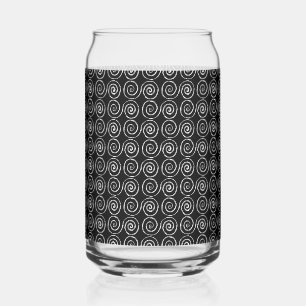 Double Spiral Celtic Pattern Can Glass