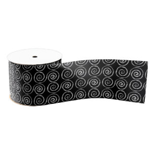Double Spiral Celtic Pattern Grosgrain Ribbon