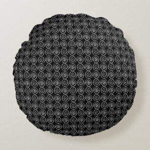 Double Spiral Celtic Pattern Round Pillow