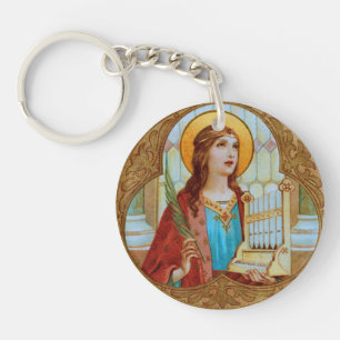 Double St. Cecilia of Rome (BK 003) Keychain