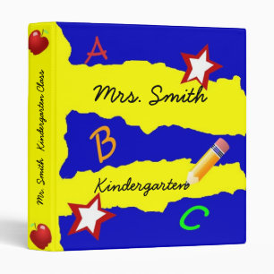 Double Star Blue and Yellow School Binder
