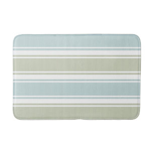Double Striped Seafoam & Blue Bath Mat